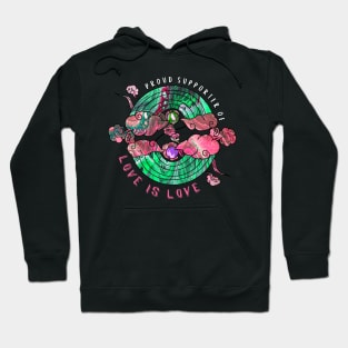 Proud Supporter of Love is Love Rainbows - Pink Limeade Swirl Hoodie